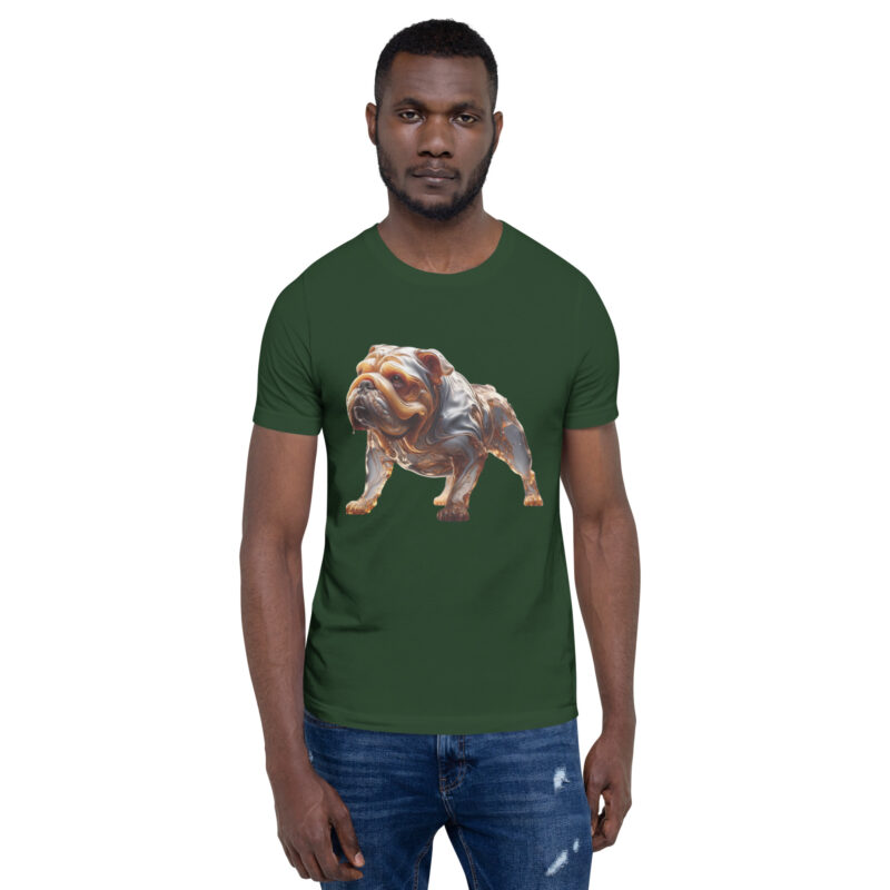 Fließende Karamell-Bulldogge: Ein lebendiges Kunstwerk Unisex-T-Shirt – T-Shirts – klamottn.de