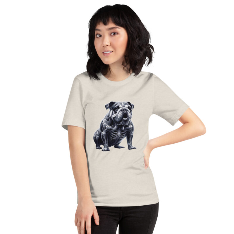 Anatomische Eleganz: Die Bulldogge im Röntgenblick Unisex-T-Shirt – T-Shirts – klamottn.de
