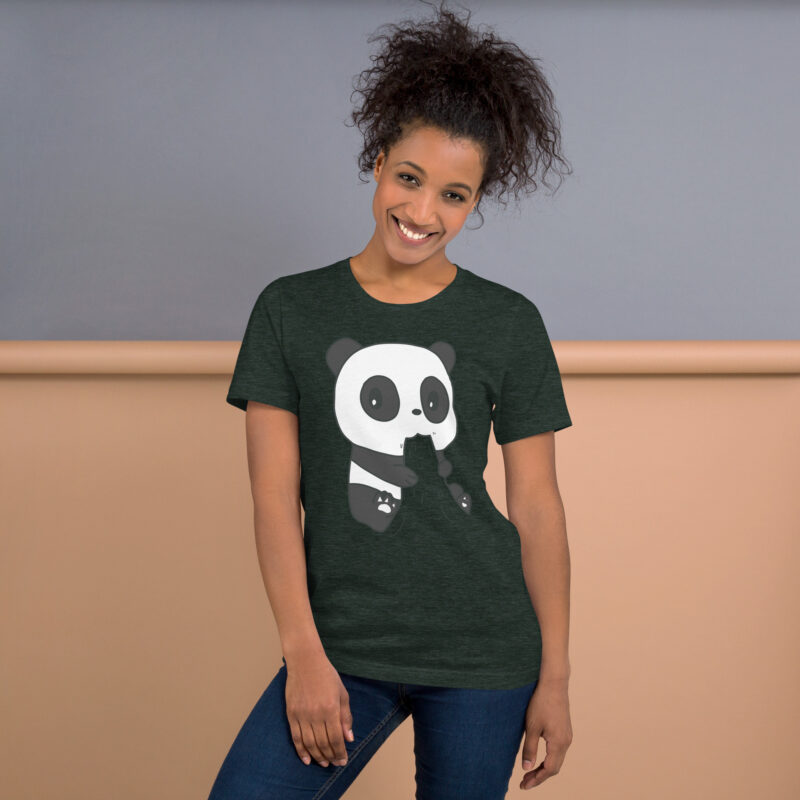 Naschender Panda Unisex-T-Shirt – T-Shirts – klamottn.de