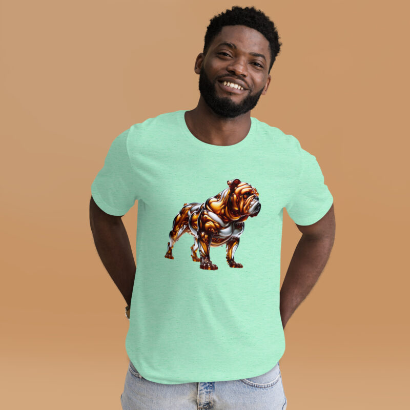 Die Bulldogge in fließender Eleganz Unisex-T-Shirt – T-Shirts – klamottn.de