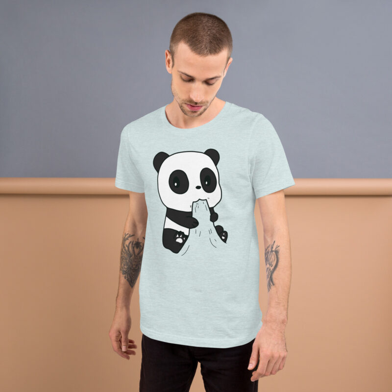 Naschender Panda Unisex-T-Shirt – T-Shirts – klamottn.de