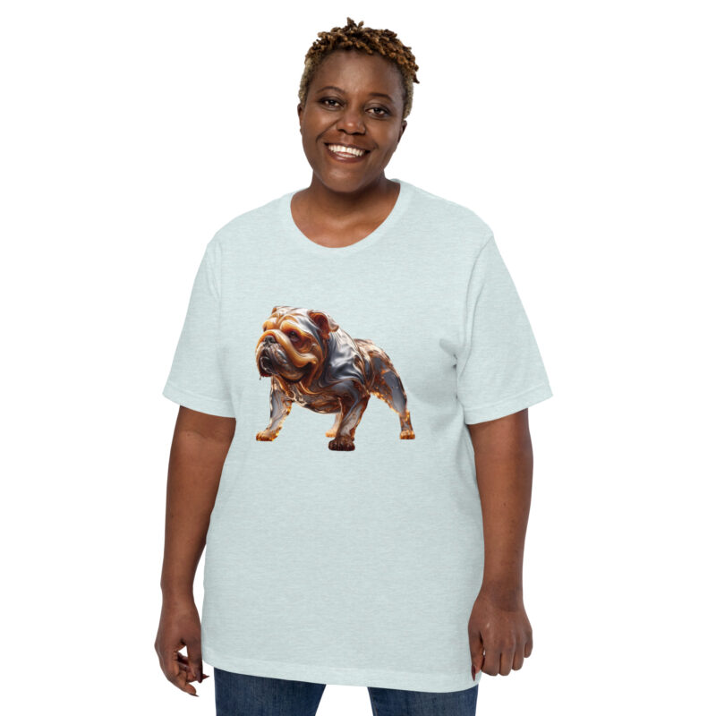 Fließende Karamell-Bulldogge: Ein lebendiges Kunstwerk Unisex-T-Shirt