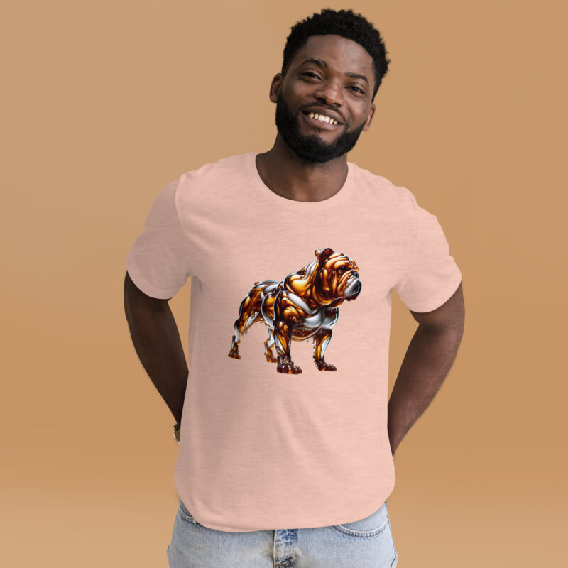 Die Bulldogge in fließender Eleganz Unisex-T-Shirt – T-Shirts – klamottn.de