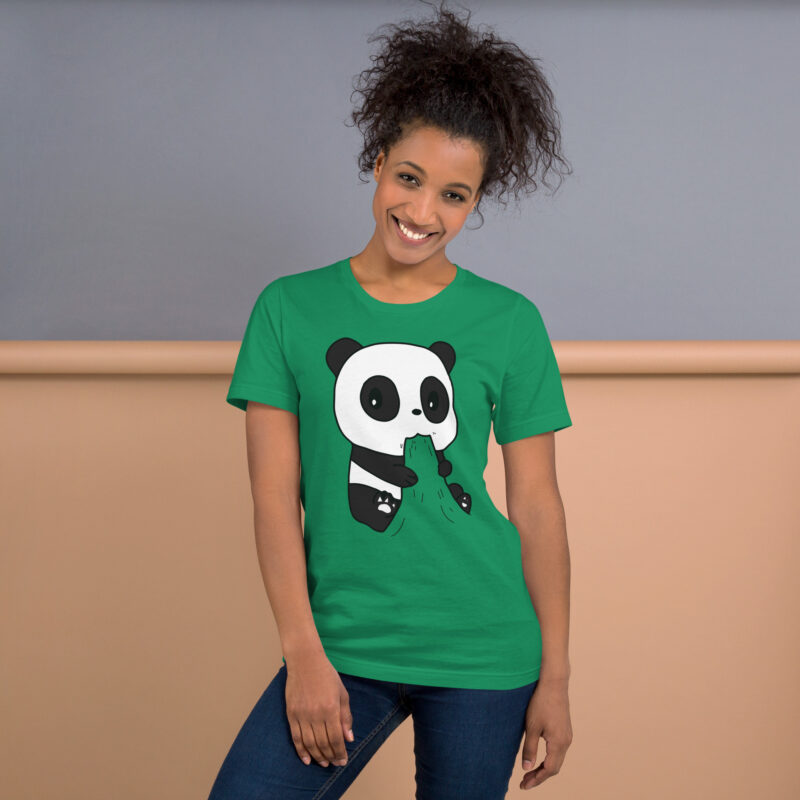 Naschender Panda Unisex-T-Shirt – T-Shirts – klamottn.de