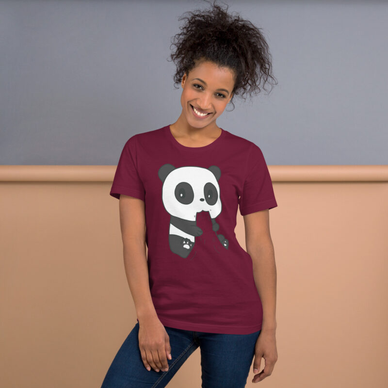 Naschender Panda Unisex-T-Shirt – T-Shirts – klamottn.de