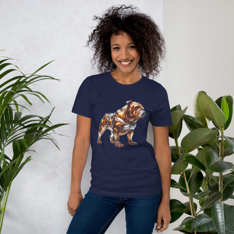 Die Bulldogge in fließender Eleganz Unisex-T-Shirt