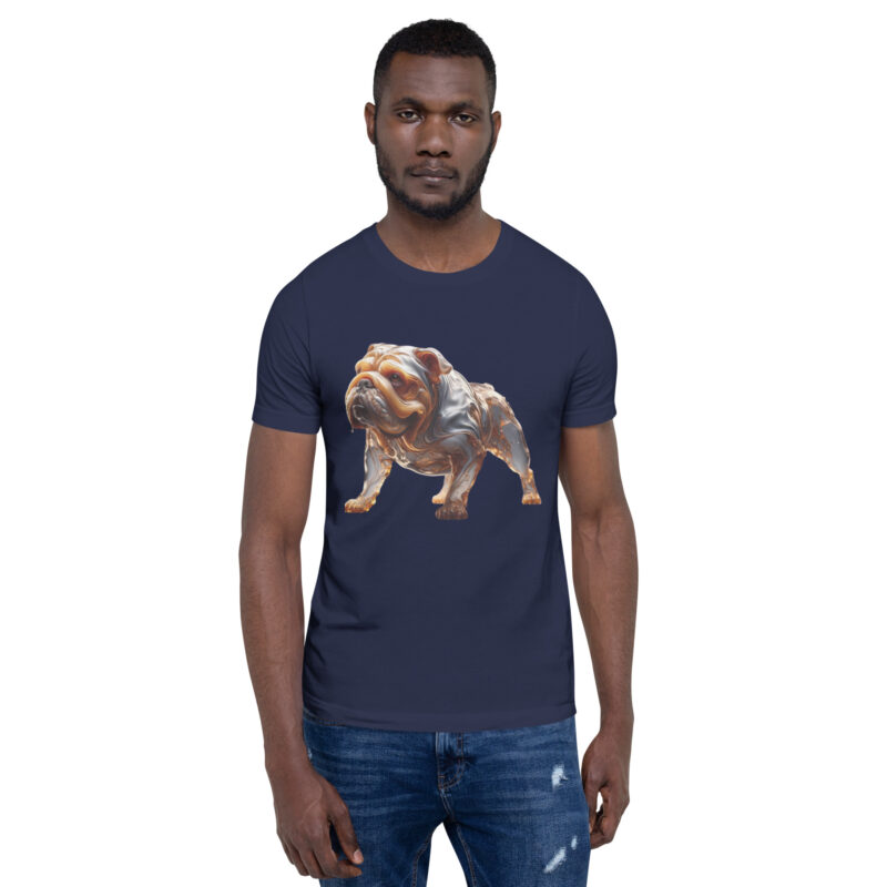 Fließende Karamell-Bulldogge: Ein lebendiges Kunstwerk Unisex-T-Shirt – T-Shirts – klamottn.de