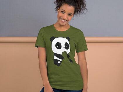 Naschender Panda Unisex-T-Shirt – T-Shirts – klamottn.de Naschender Panda Unisex-T-Shirt – T-Shirts – klamottn.de