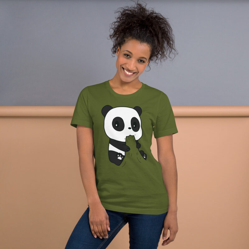Naschender Panda Unisex-T-Shirt – T-Shirts – klamottn.de
