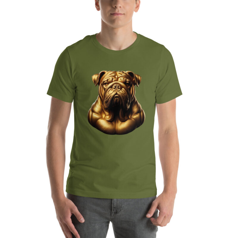 Majestätische goldene Bulldogge Unisex-T-Shirt