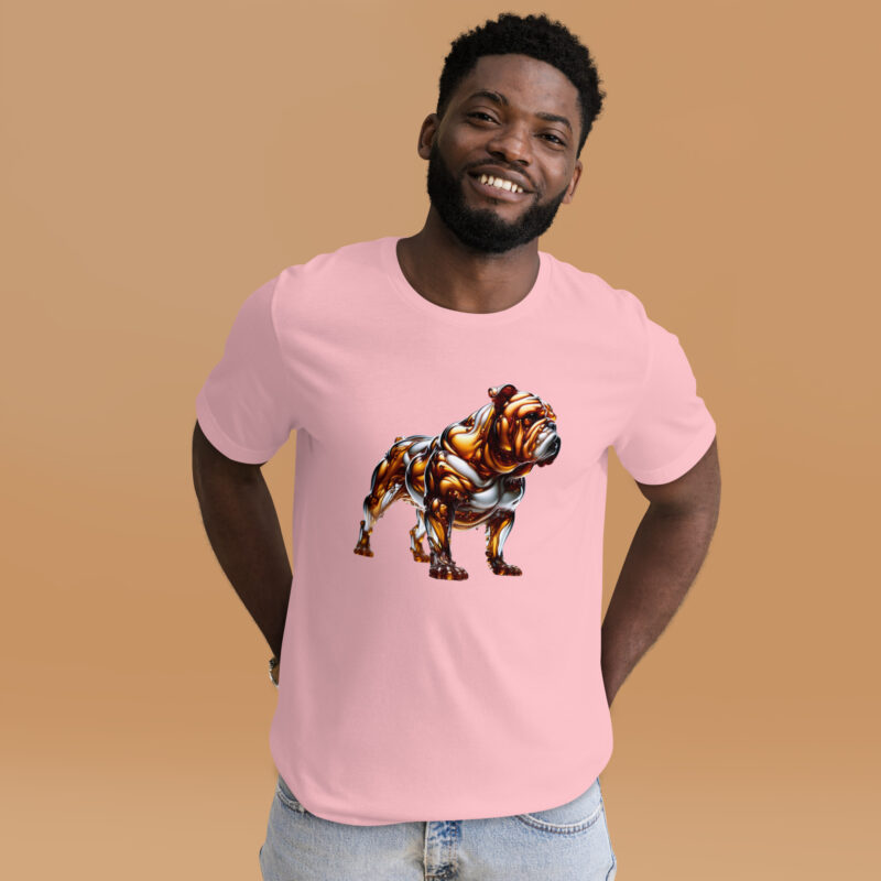 Die Bulldogge in fließender Eleganz Unisex-T-Shirt – T-Shirts – klamottn.de