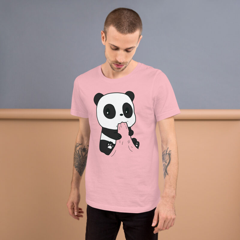 Naschender Panda Unisex-T-Shirt – T-Shirts – klamottn.de