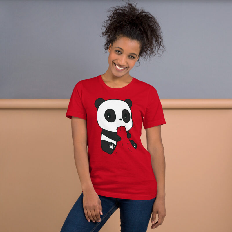 Naschender Panda Unisex-T-Shirt – T-Shirts – klamottn.de