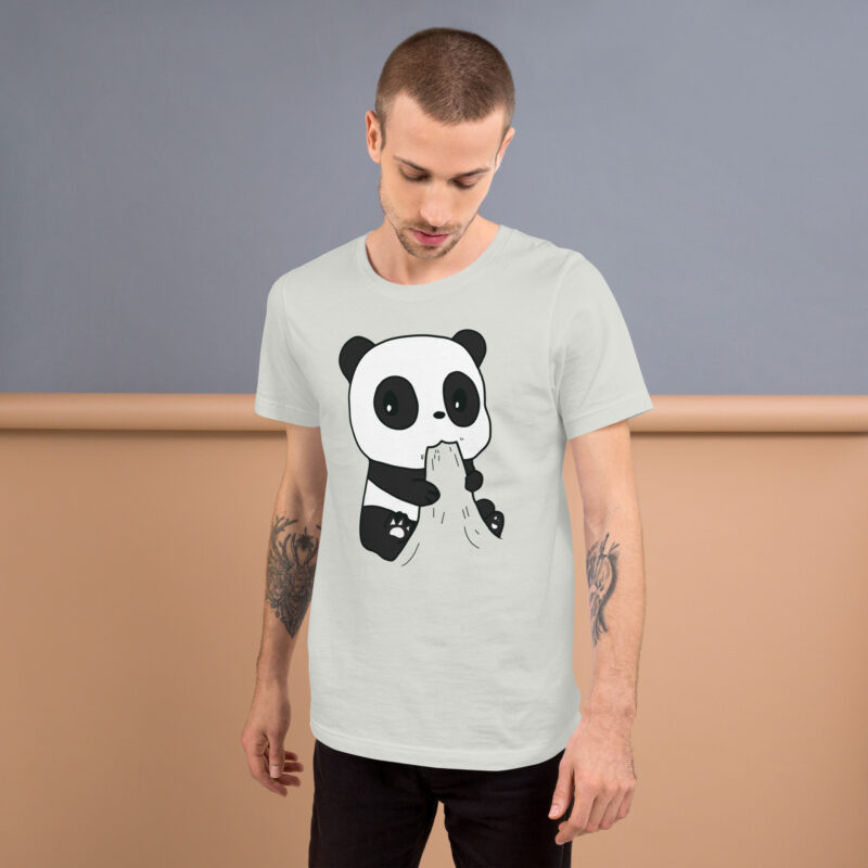 Naschender Panda Unisex-T-Shirt – T-Shirts – klamottn.de