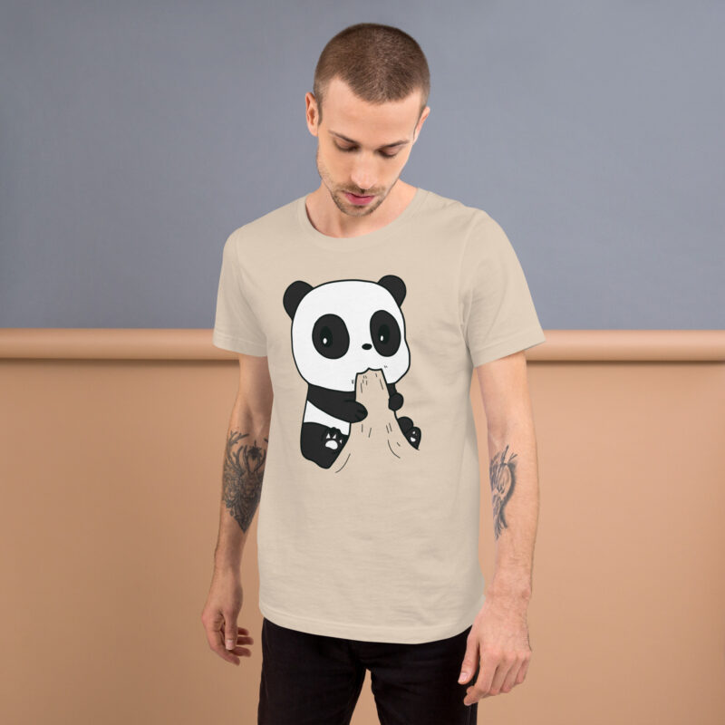 Naschender Panda Unisex-T-Shirt – T-Shirts – klamottn.de