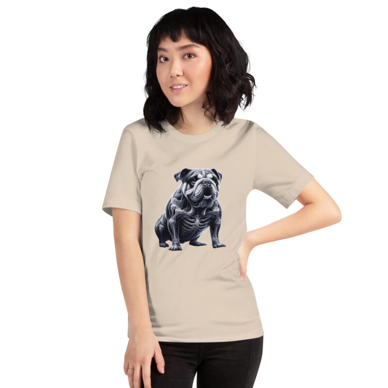 Anatomische Eleganz: Die Bulldogge im Röntgenblick Unisex-T-Shirt – T-Shirts – klamottn.de