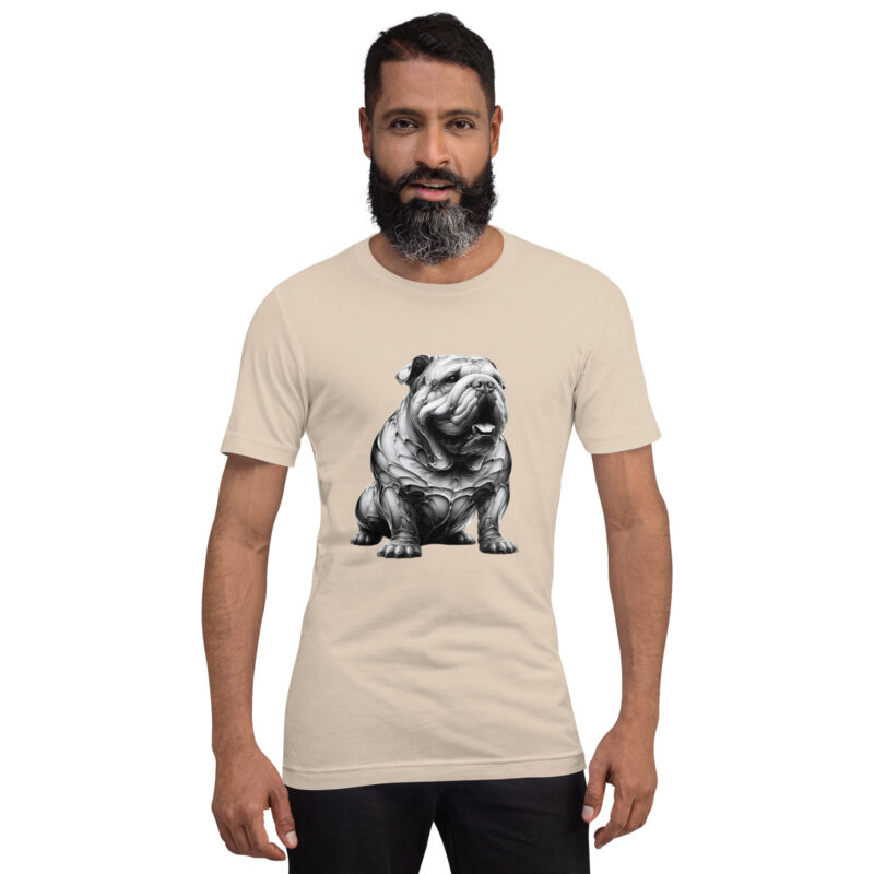 Moderne Metamorphose: Der Cyber-Bulldogge Unisex-T-Shirt