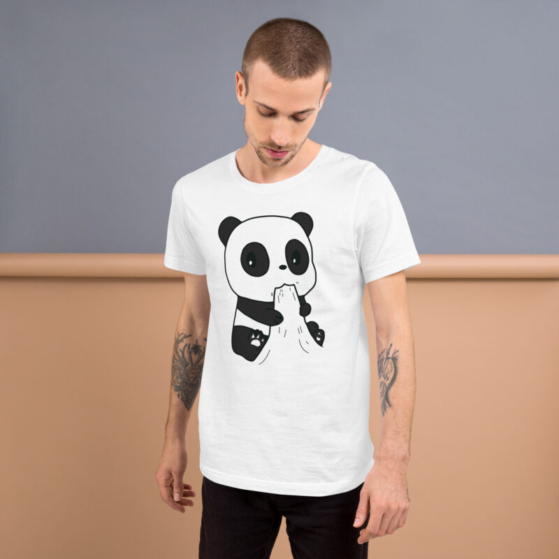 Naschender Panda Unisex-T-Shirt – T-Shirts – klamottn.de