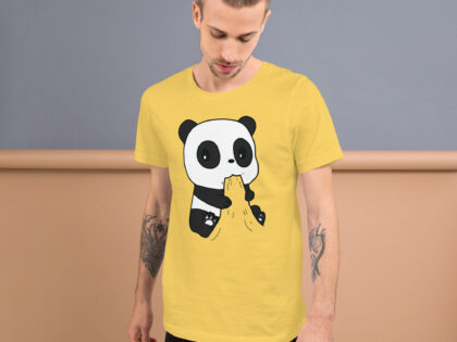 Naschender Panda Unisex-T-Shirt – T-Shirts – klamottn.de Naschender Panda Unisex-T-Shirt – T-Shirts – klamottn.de