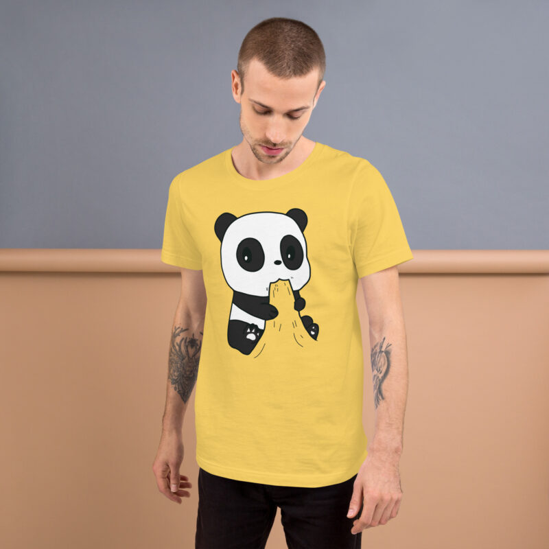 Naschender Panda Unisex-T-Shirt – T-Shirts – klamottn.de