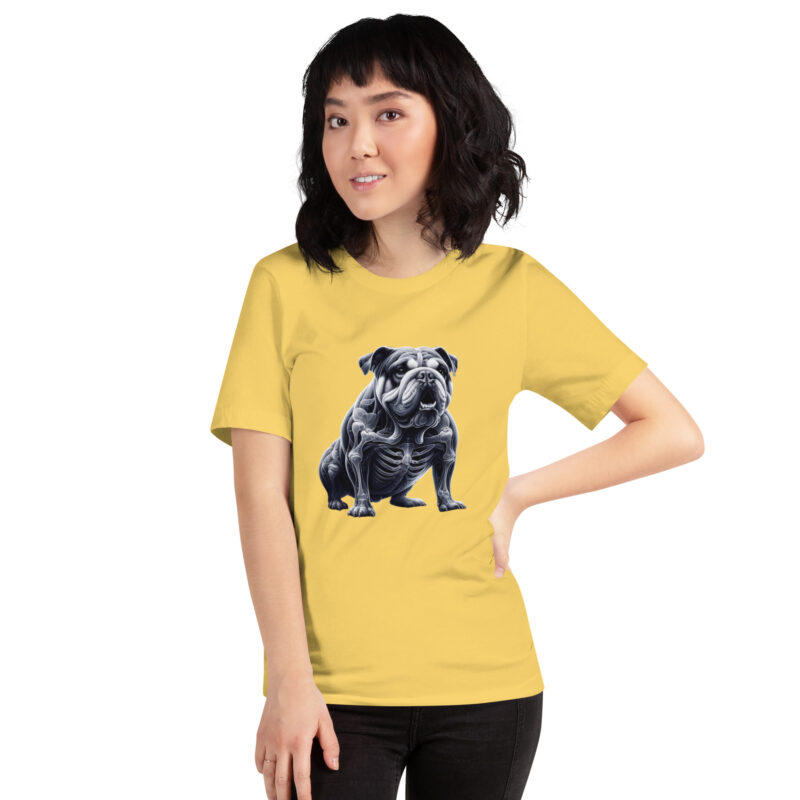 Anatomische Eleganz: Die Bulldogge im Röntgenblick Unisex-T-Shirt – T-Shirts – klamottn.de