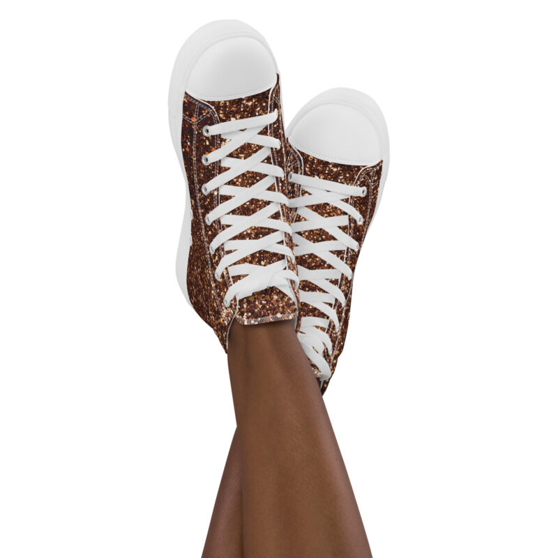 Bronzefarbene Damen Canvas High-Top Sneaker