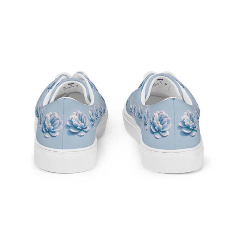 3D Voxel-Blumenillustration in Trendfarbe Hellblau 2024 Allover-Damen-Canvas-Schuhe – Schuhe – klamottn.de