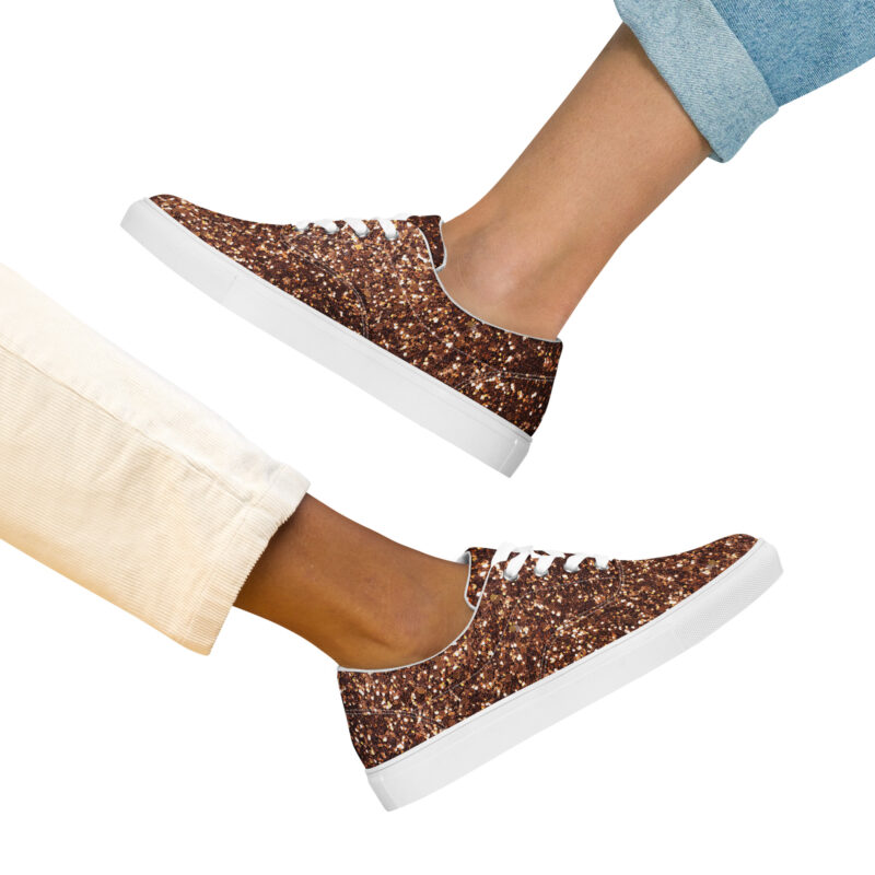 Bronzefarbene Damen-Canvas-Schuhe
