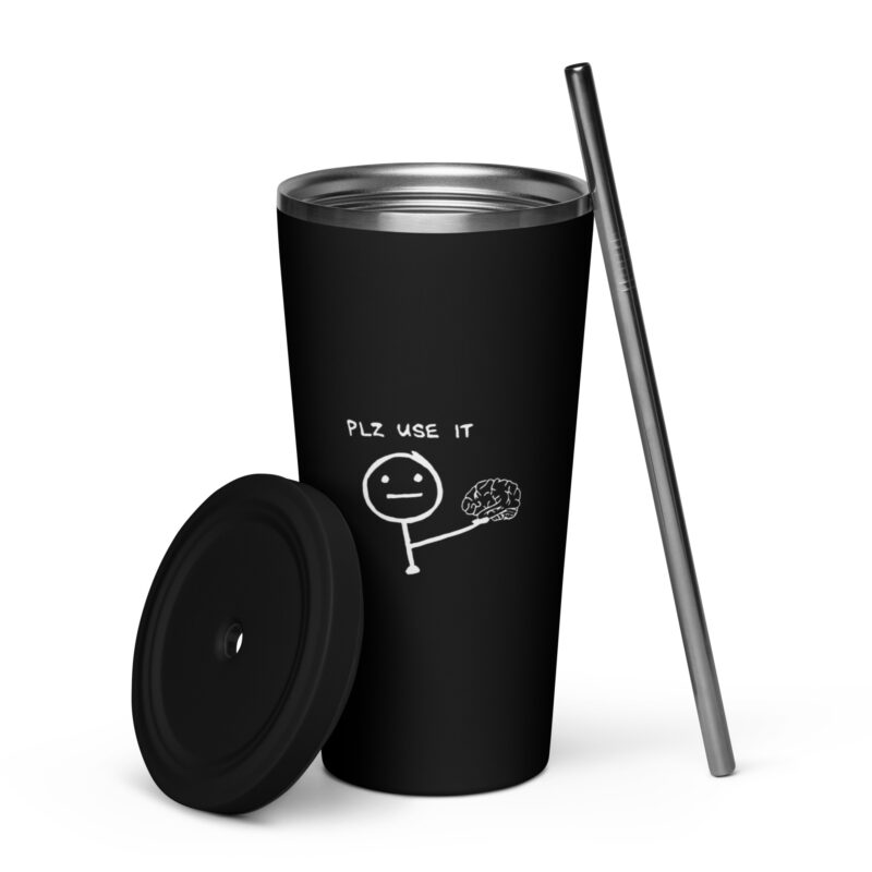 PLZ USE IT Thermobecher mit Strohhalm – Accessoires – klamottn.de