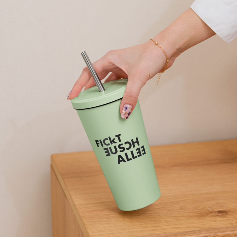 Fickt eusch allee Thermobecher mit Strohhalm – Accessoires – klamottn.de