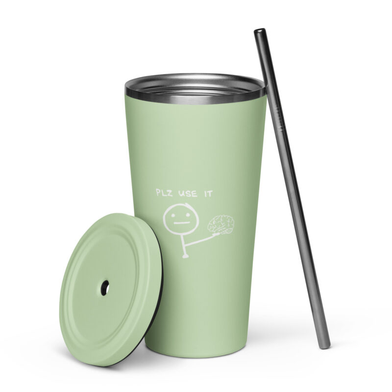 PLZ USE IT Thermobecher mit Strohhalm – Accessoires – klamottn.de