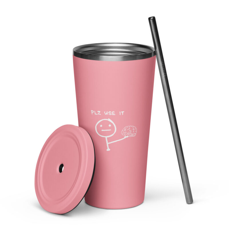 PLZ USE IT Thermobecher mit Strohhalm – Accessoires – klamottn.de