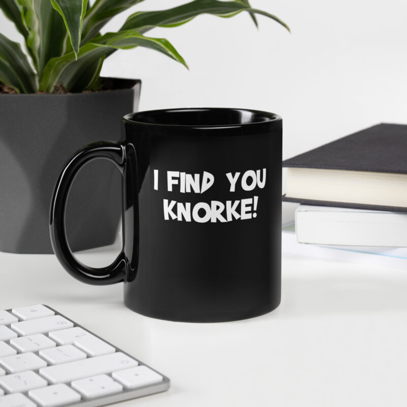 Schwarze glänzende I Find You Knorke! Tasse