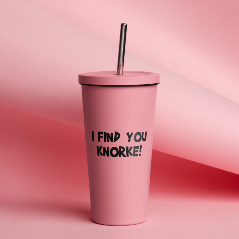 I Find You Knorke! Thermobecher mit Strohhalm