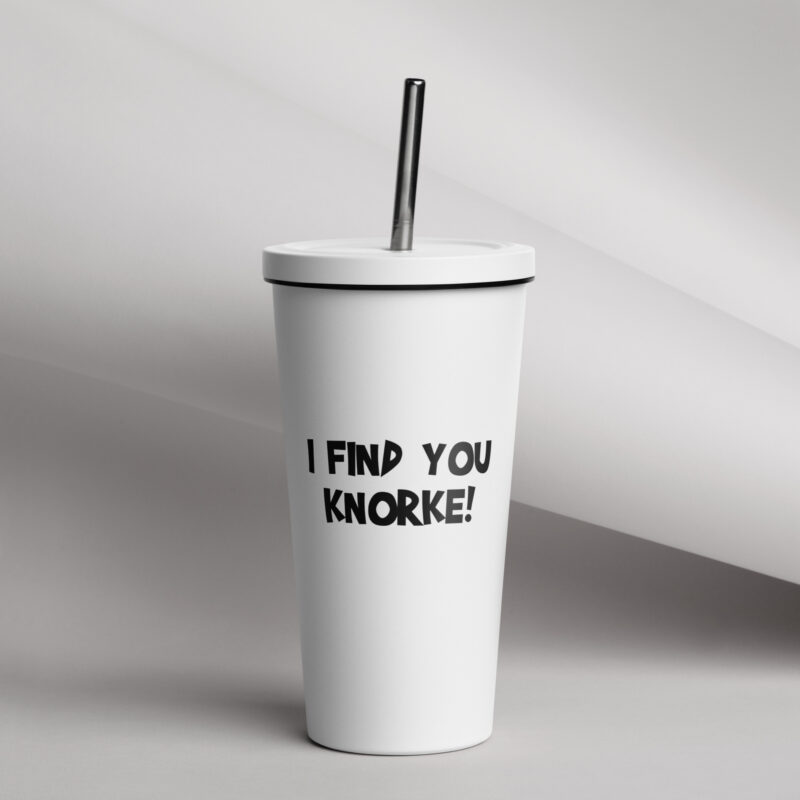 I Find You Knorke! Thermobecher mit Strohhalm
