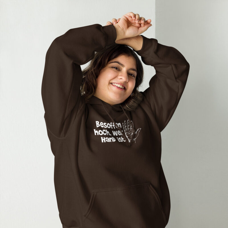 Besoffen hoch, wer Hand ist Unisex-Hoodie