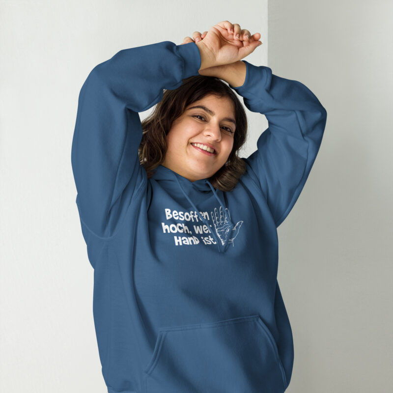 Besoffen hoch, wer Hand ist Unisex-Hoodie