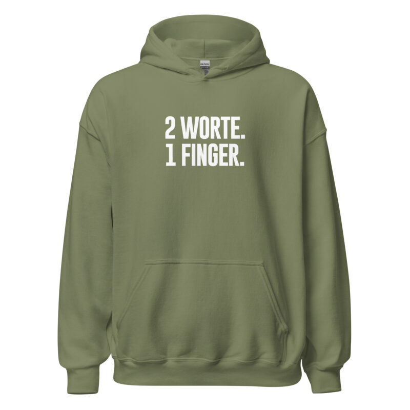 2 Worte. 1 Finger. Unisex-Hoodie – Hoodies – klamottn.de