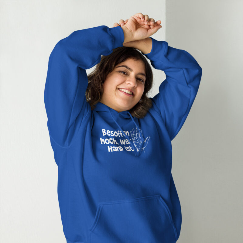 Besoffen hoch, wer Hand ist Unisex-Hoodie
