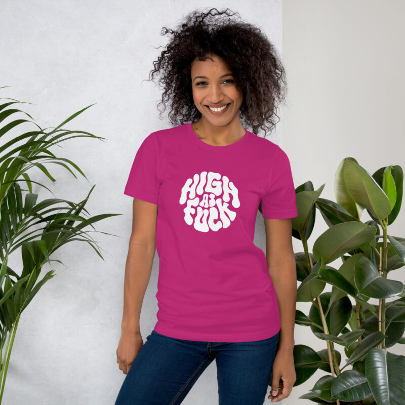 High as Fuck – Trippy Vibes Unisex-T-Shirt – T-Shirts – klamottn.de