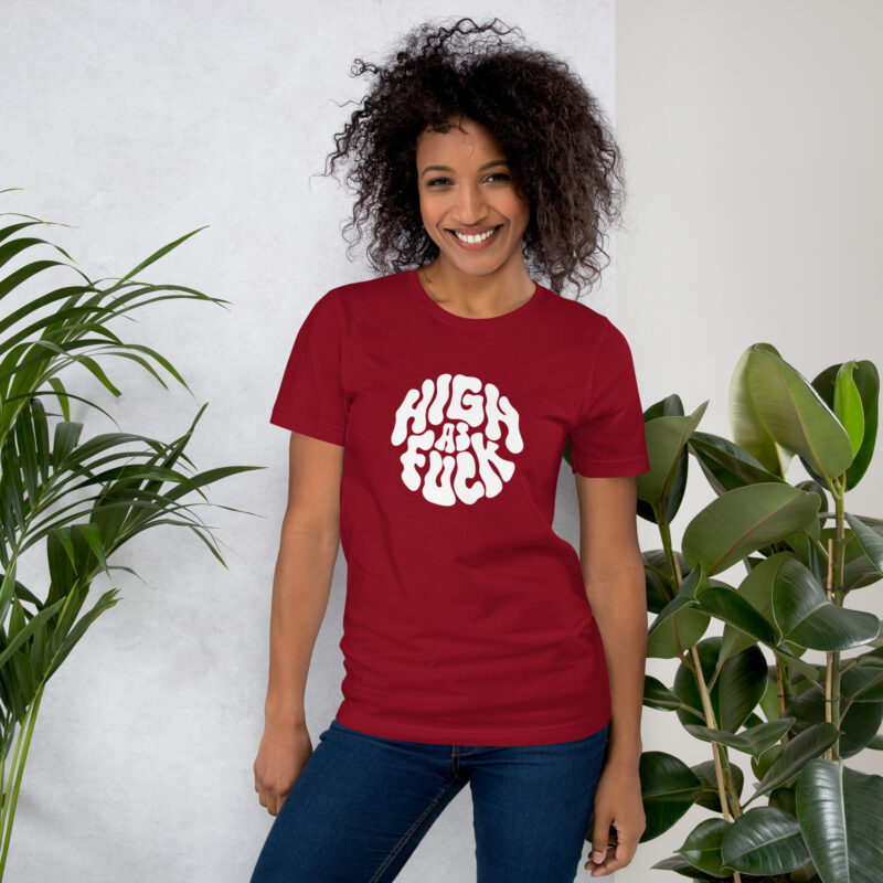 High as Fuck – Trippy Vibes Unisex-T-Shirt – T-Shirts – klamottn.de