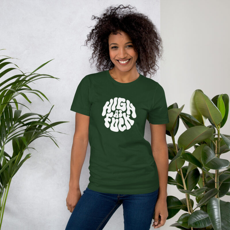 High as Fuck – Trippy Vibes Unisex-T-Shirt – T-Shirts – klamottn.de