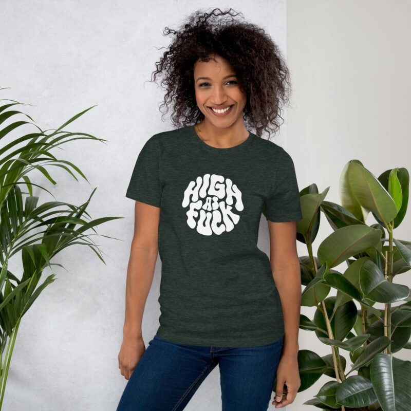 High as Fuck – Trippy Vibes Unisex-T-Shirt – T-Shirts – klamottn.de