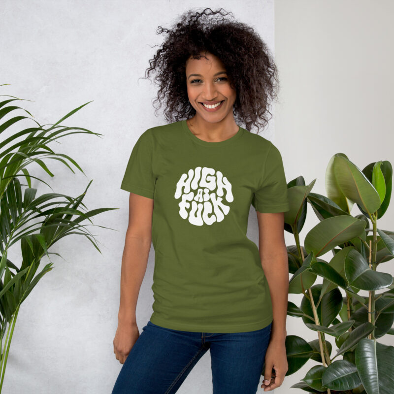 High as Fuck – Trippy Vibes Unisex-T-Shirt – T-Shirts – klamottn.de