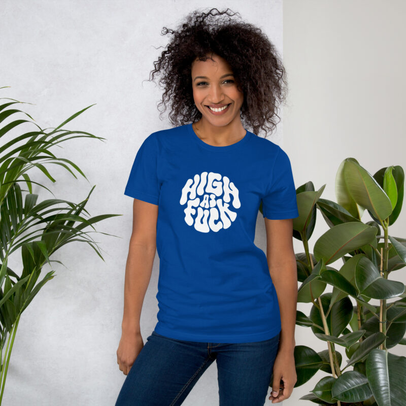 High as Fuck – Trippy Vibes Unisex-T-Shirt – T-Shirts – klamottn.de