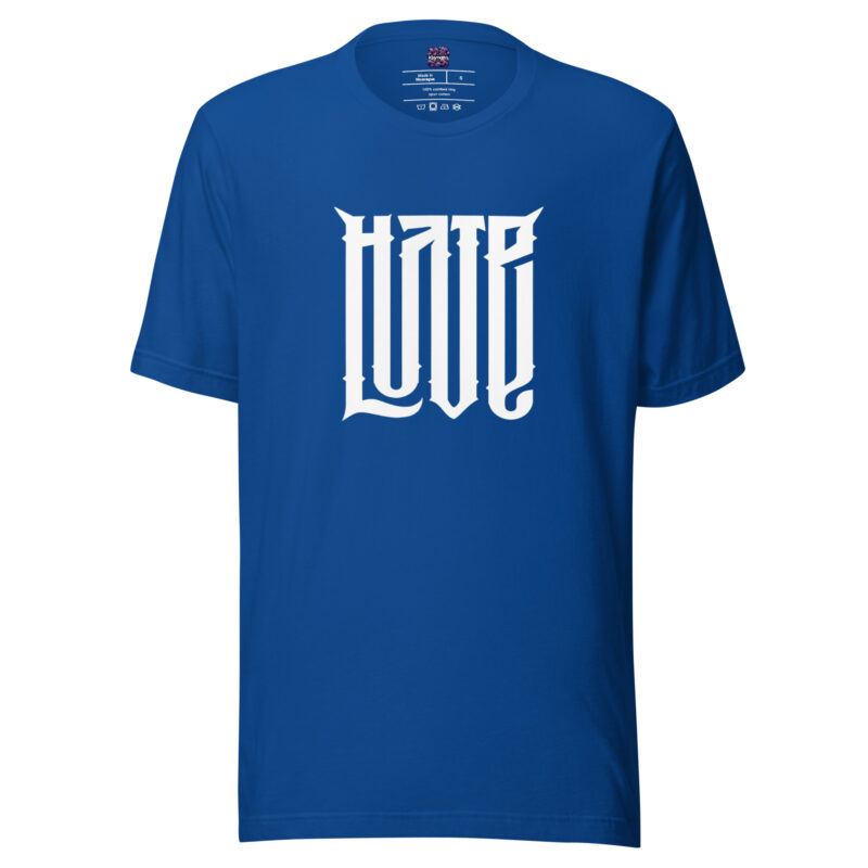 Love/Hate – Zwei Emotionen Unisex-T-Shirt