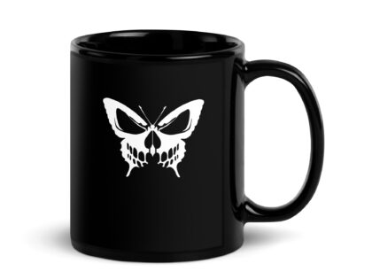 Schwarze glänzende Schmetterling Schädel Tasse – Home & Living – klamottn.de Schwarze glänzende Schmetterling Schädel Tasse – Home & Living – klamottn.de