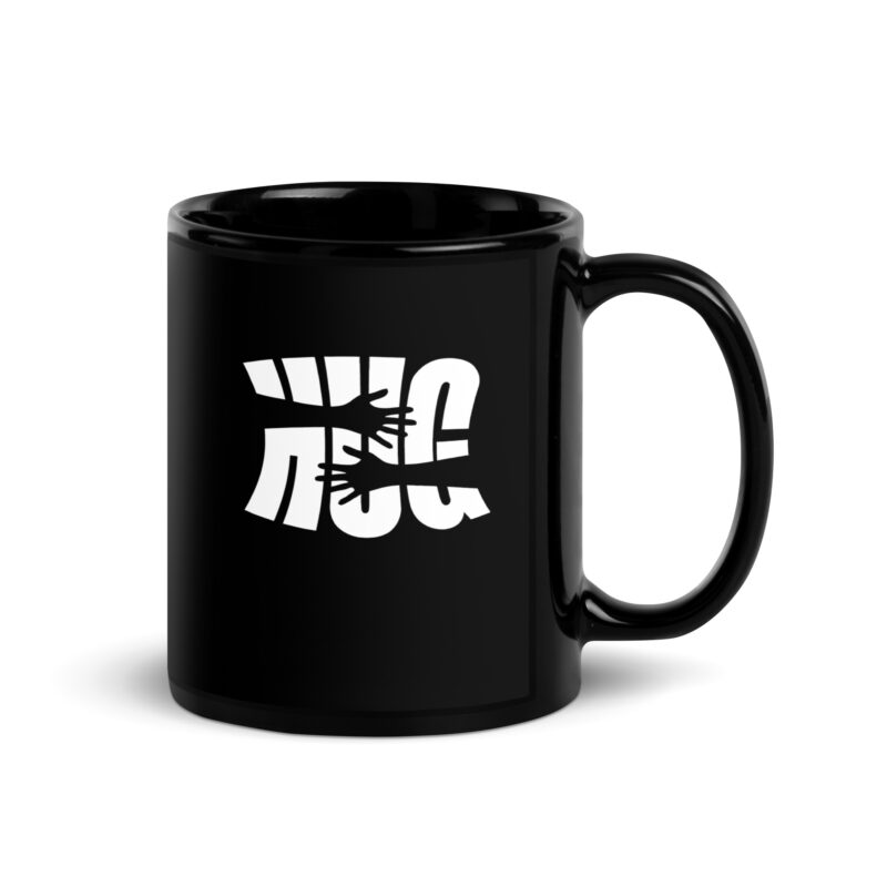 Schwarze glänzende Hug Tasse – Home & Living – klamottn.de
