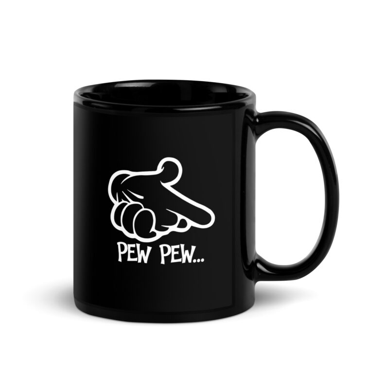 Schwarze glänzende Pew Pew... Hand Tasse – Home & Living – klamottn.de