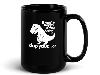 Schwarze glänzende Dino Clap Fail Tasse – Home & Living – klamottn.de Schwarze glänzende Dino Clap Fail Tasse – Home & Living – klamottn.de